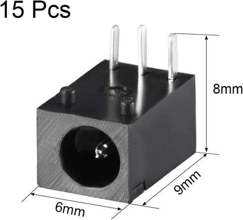 uxcell DC-003 3.5mm x 1.0mm DC Power Jack Plug, 15pcs 3 Pin Female Socket Connector