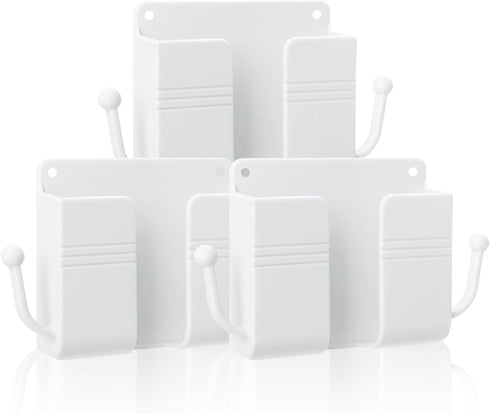 3 Pcs Wall Mount Phone Holder, Stand for Bed, Wall Mounted Shower Phone Holder with Hooks, Universal Media Organizer