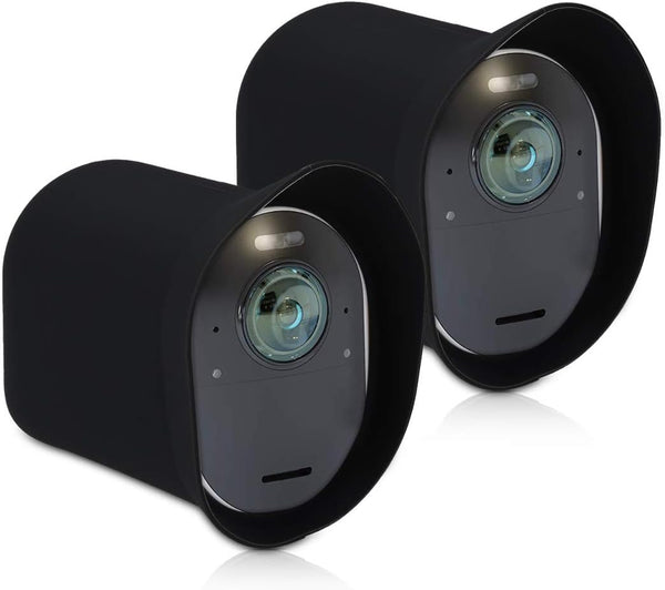 kwmobile 2X Skin for Arlo Ultra, Arlo Pro 3, Pro 4 - Silicone Security Camera Case Outdoor CCTV Cover - Black