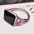 Butterfly Bands for Apple Watch 38mm 40mm 41mm, Dressy Shiny Diamond Metal iWatch Bands for Women, Stylish Jewelry Strap