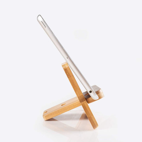 Encozy Cell Phone Stand, Desktop Wooden Mobile Phone Holder Natural Bamboo (1PCS)
