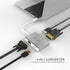 USB C to HDMI DVI VGA USB 3.0 Adapter, USB 3.1 Type-C 4in1 Hub to HDMI DVI 4K VGA Converter for MacBook/MacBook Pro
