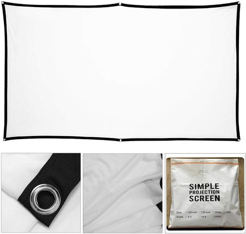 VQM 50" 89" (100 Inch) x Holographic Rear Projection Screen - Foldable Portable Anti Wrinkle Double Sided Video