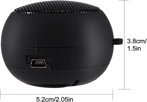 Portable Mini Speaker with 3.5mm Aux Jack, Loud Bass Speaker for Smartphone, Retractable Mobile Line-in Speaker for
