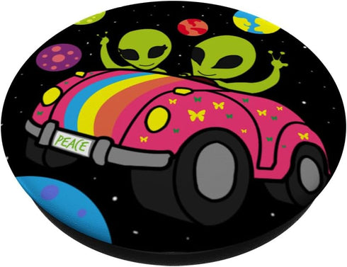 Alien Phone-Grip 70s 80s 90s Driving Car Galaxy Funny Gift PopSockets Standard PopGrip