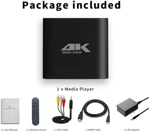 COSOWELL 4K H.265 H.264 MP4 MP3 Media Player for USB Drive & MicroSD, Ultra HD Digital Signage Player with HDMI/AV