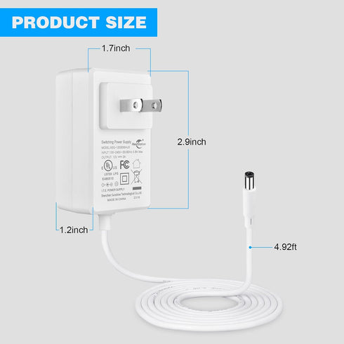 iNextStation 3A 12V Power Adapter Supply AC 100-240V to DC Transformer for LED Light Strip LCD Monitor Router Car Devices 5.5mm X 2.1mm US Plug UL Listed