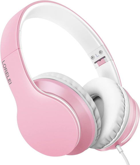 LORELEI X6 Over-Ear Headphones with Microphone, Lightweight Foldable Stereo Bass Headphones for Smartphone Tablet MP3/4