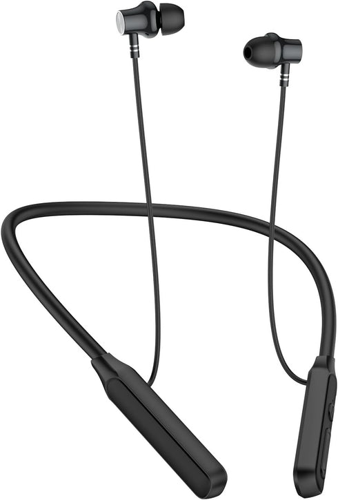 Neck Headphones Wireless Bluetooth V5.2 with Microphone, 35 Hours Playtime, IPX7 Sweat-Resistant (Y6H)