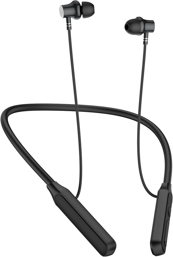 Neck Headphones Wireless Bluetooth V5.2 with Microphone, 35 Hours Playtime, IPX7 Sweat-Resistant (Y6H)