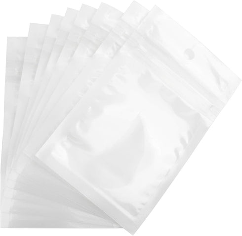 Ellbest 300pcs 2.36” x 3.94” White Clear Bag, Self Seal Plastic Retail Packaging Bag with Hang Hole for Small