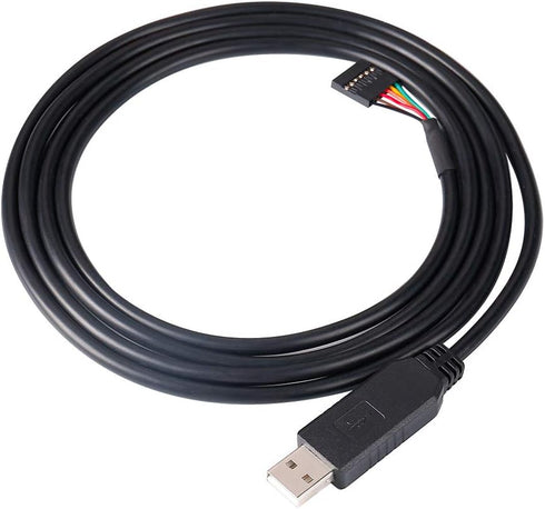 DTech USB to TTL Serial 5V Adapter Cable with FTDI FT232RL Chip, 6 Pin 0.1 inch Pitch Female Socket Header for Windows