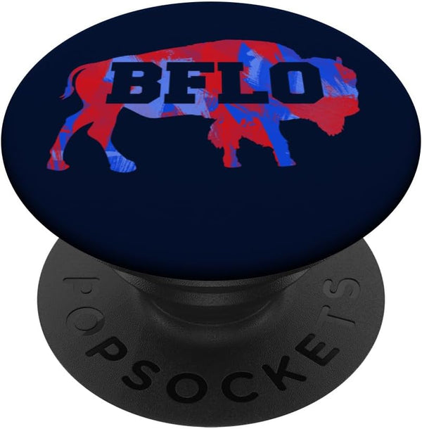 PopSockets BFLO Red and Blue Brush Strokes Bison Buffalo NY Graphic Standard PopGrip