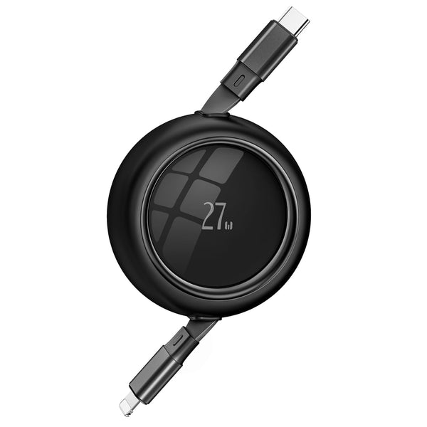 HianDier 3FT USB C to Lightning Cable, Retractable 27W Fast Charging Data Sync Cord for iPhone 14/13/12/11 Series