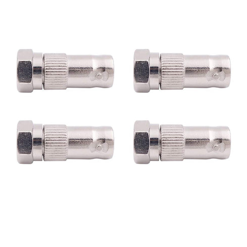 Fancasee 4-Pack F Type Male to BNC Female Adapter, 75 Ohm Coaxial Connector for CCTV Security Camera