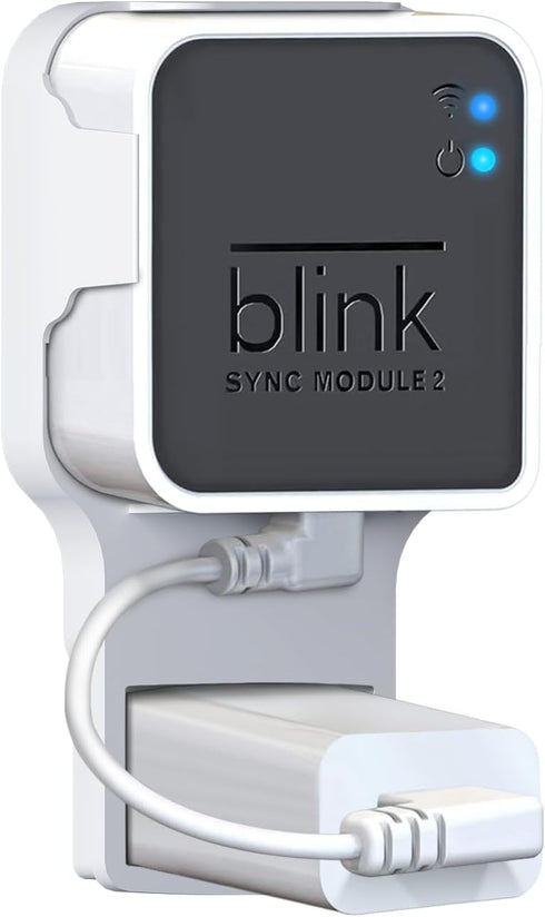 Wall Mount for Blink Sync Module 2, Short Cable Holder for Blink Outdoor Indoor Security Camera, Space Saving