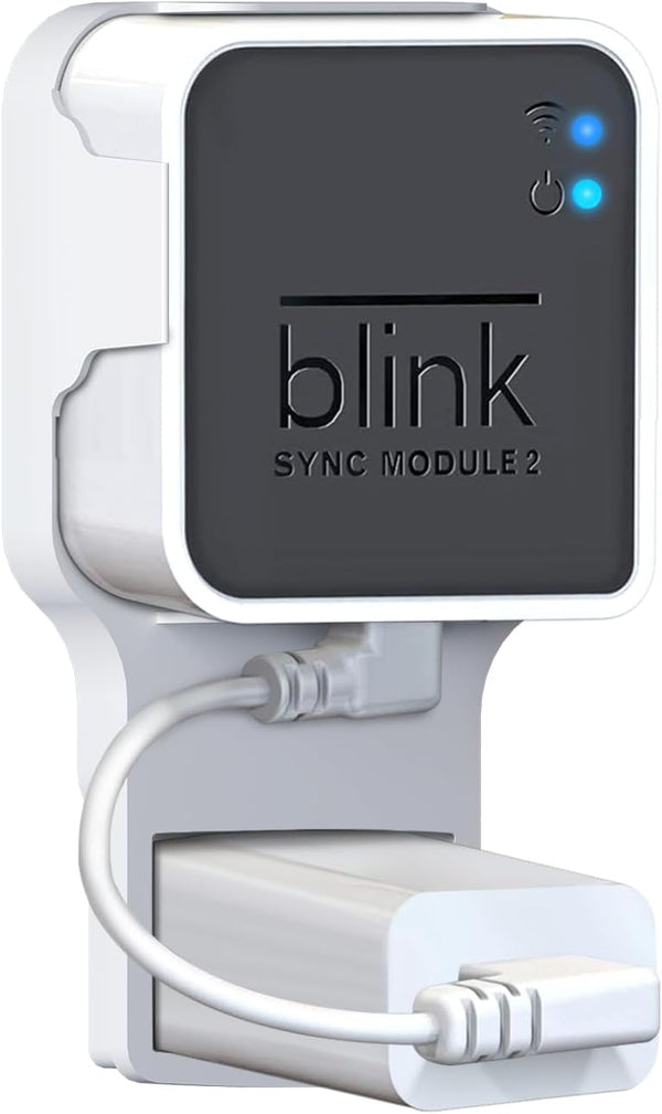 Wall Mount for Blink Sync Module 2, Short Cable Holder for Blink Outdoor Indoor Security Camera, Space Saving