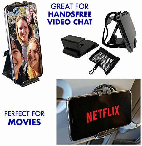 SkyClip+ Phone & Tablet Holder for Air Travel - Inflight Mount & Stand for iPhone, Android, Kindle, Tablets.