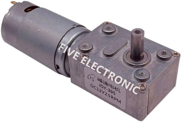 Generic JGY-395 12V Gear Motor with Self-locking All Metal Gear Turbine Worm for