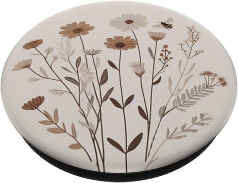 Floral Boho Beige Tan Flower PopSockets Standard PopGrip