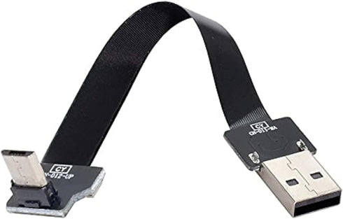 Cablecc Up Angled USB 2.0 Type-A Male to Micro USB 5Pin Cable - 200cm for FPV & Disk & Phone