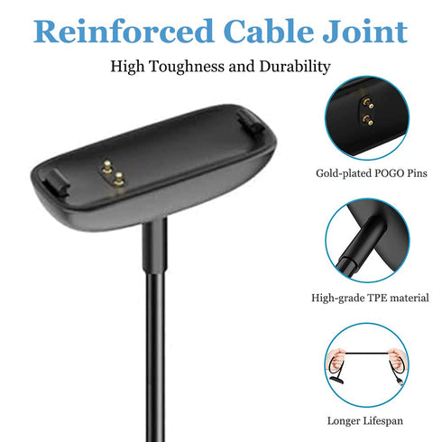 Threeeggs 2 Pack USB Charger Dock Cord for Fitbit Inspire 2, 3.3 ft / 100cm Charging Cable