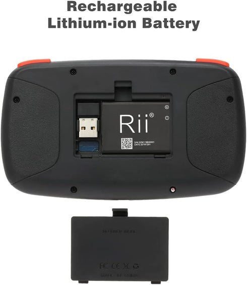 Rii (Upgrade) i4 Mini Bluetooth Keyboard: Blacklit Portable Wireless Keyboard with Touchpad for Smartphones and PC