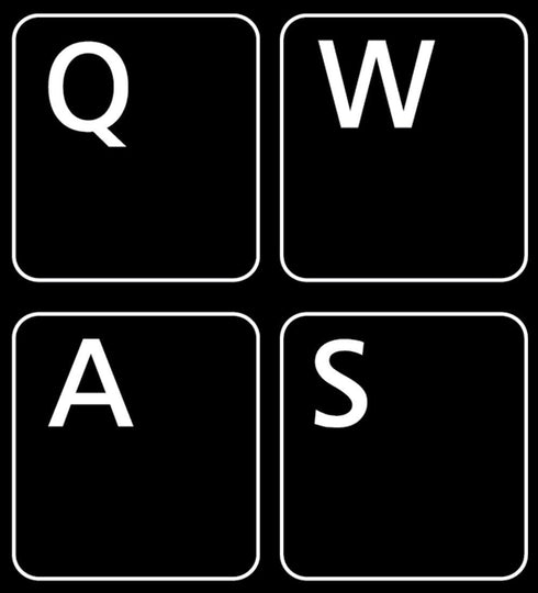 English US Non Transparent Keyboard Stickers, Black Background, 11x13mm