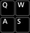 English US Non Transparent Keyboard Stickers, Black Background, 11x13mm