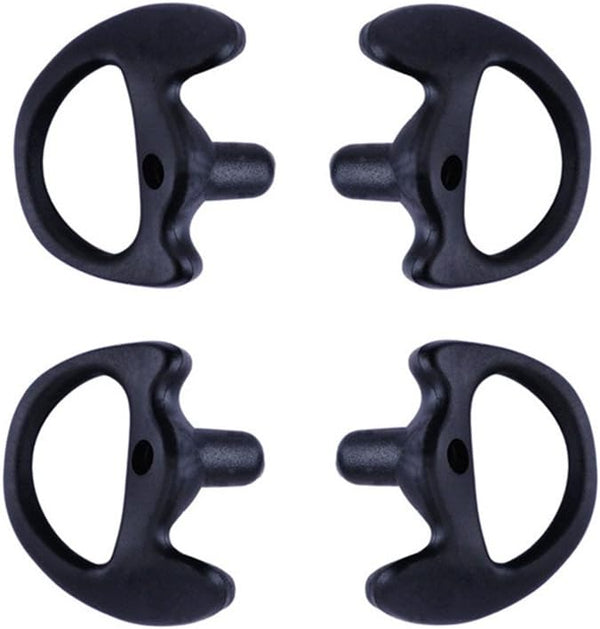 Replacement Earmold Earbud Earplug for Motorola Kenwood Two-Way Radio Audio Kits (Black, Small)