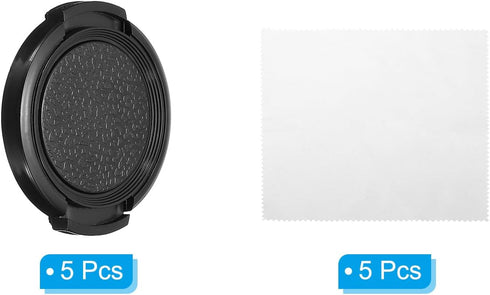 PATIKIL 37mm Lens Cap, 5 Pack Snap Camera Lens Cover for Universal DSLR Lenses