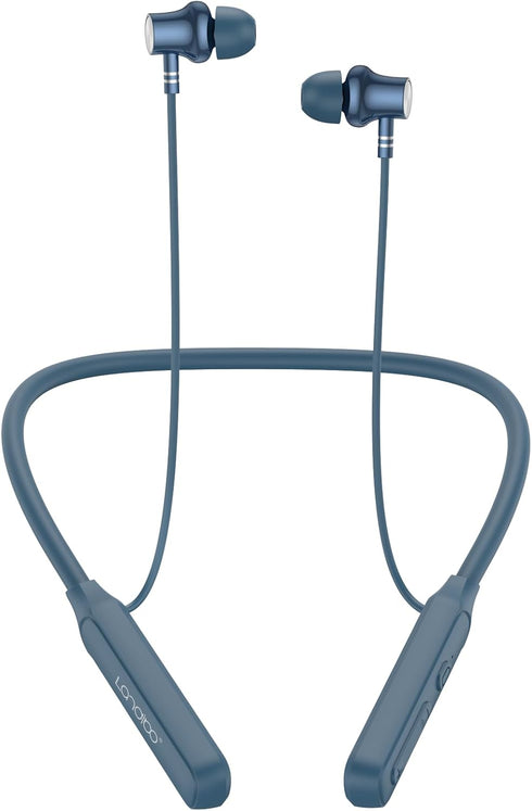 Neckband Bluetooth Headphones, V5.2 with Microphone, 35 Hours Playtime, IPX7 Sweatproof, Blue
