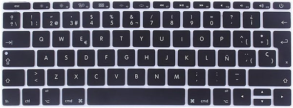 HRH Black Silicone Keyboard Cover Skin for MacBook Pro 13" A1708 A1988 No Touch Bar & MacBook 12" A1534