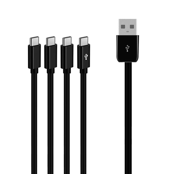 USB A 2.0 to C Splitter Charging Cable, 4-in-1 USB Type C Charger Power Sync Date Cable, 1.5M/4.92FT