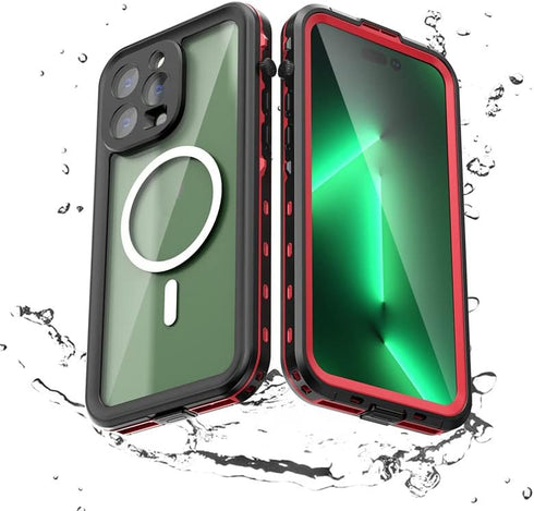 Waterproof Case for iPhone 14 Pro Max, Fully Sealed IP68 Shockproof Dustproof, Built-in Screen Protector, Clear Cover