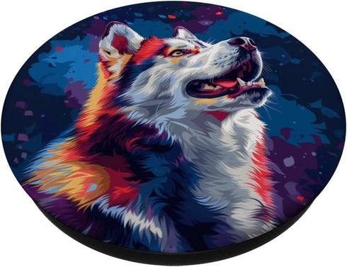 Siberian Husky Colorful Graphic PopSockets Standard PopGrip