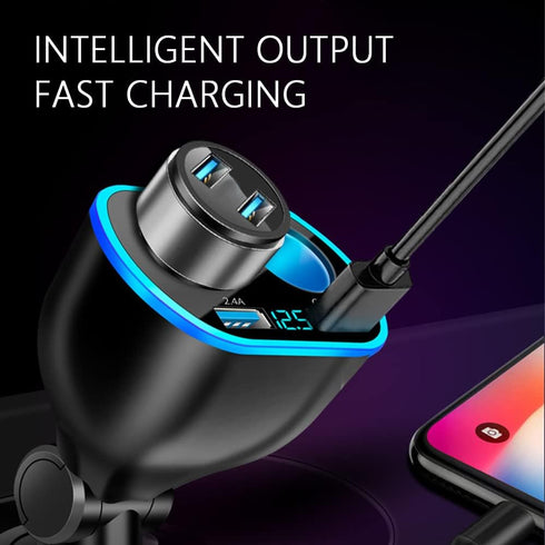 5 Port Cigarette Lighter Splitter 2024 Upgrade, QC3.0&PD 20W Fast Car Charger with Dual Plug & LED Voltmeter for iPhone