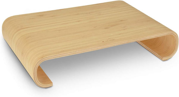 Navaris Wood Monitor Stand Riser - Desktop Organizer for PC TV Screen Notebook Laptop - Bamboo