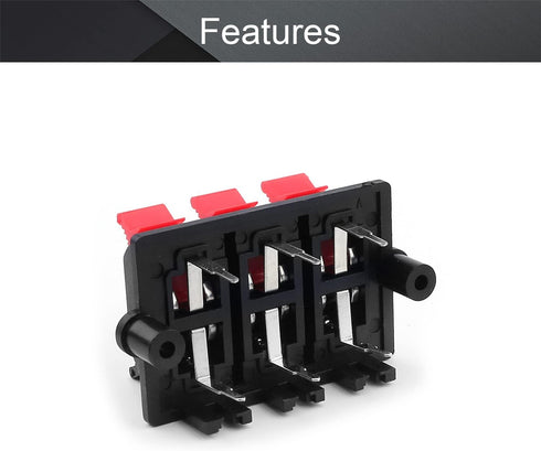 Fielect WP6-3 Speaker Spring Connection Clip, 6 Way Terminals Strip Block Jointing Clamp