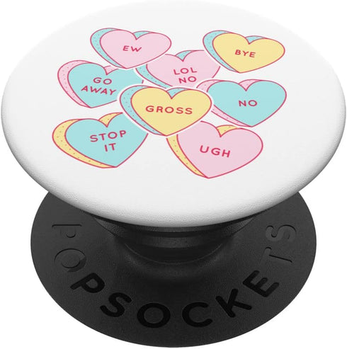 Candy Heart Anti Valentine's Day PopSockets Swappable PopGrip