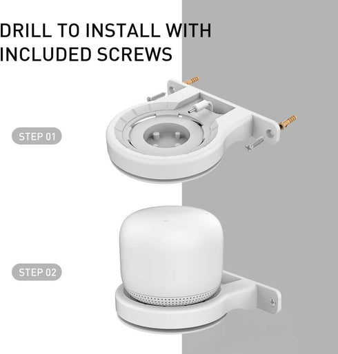 Delidigi 2 Pack ABS Wall Mount, Compatible with Nest Wifi Router, AC2200 Bracket Holder Shelf, White