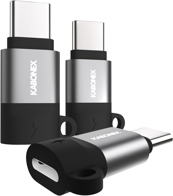 Lightning Female to USB-C Male Adapter, Compatible with iPhone 15/Plus/Pro/Pro Max, 30W PD Fast Charging, 3 Pack