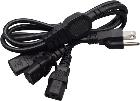Toptekits 5-15P 3X C13 C13 3 (6ft/2m, 5-15P 3XC13) Computer Power Splitter Cord, NEMA to - Y-Cable, Power Cord Y