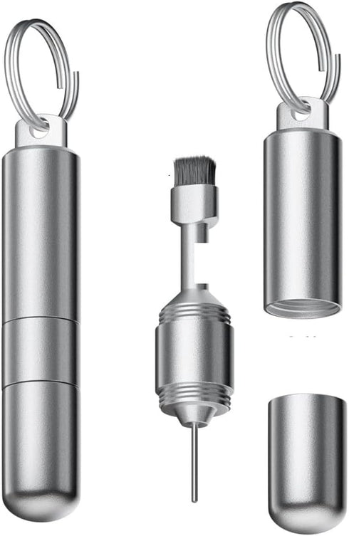 Generic Portable SIM Card Tray Removal Tool with Cleaning Brush, 2-in-1 SIM Ejector