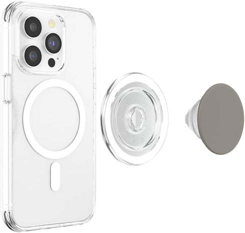 S24 Ultra PopSockets MagSafe PopGrip, Titanium Gray Grip Elevates Your Mobile Phone for iPhone