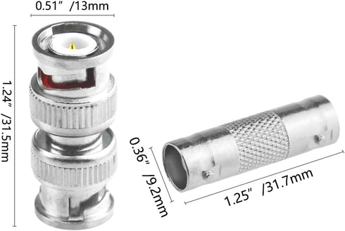 WMYCONGCONG 30 PCS BNC Connectors, Female to Female & Male to Male Coupler Adapter for CCTV Camera