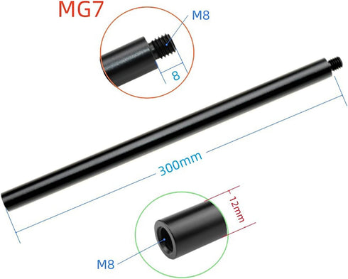 12mm Diameter Tripod Extenders - Female Bottom & Male Top Poles