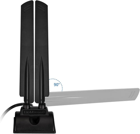 Eightwood WiFi 6E Antenna, Tri-Band 6GHz 5GHz 2.4GHz RP-SMA Magnet Mount Base for PC