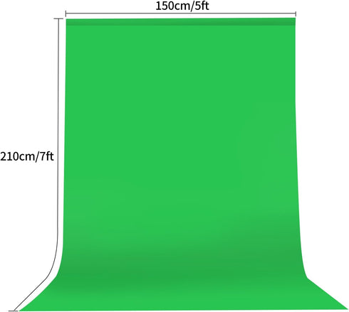 HEMMOTOP 5x7 Green Screen Backdrop, ft Photography Chroma Key Greenscreen Background Sheet for Background Removal, Zoom