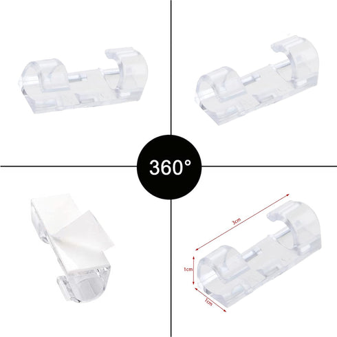 120Pcs Self Adhesive Transparent Cable Clips, Heavy Duty Wire Holder for Tidy Drop Cord Management
